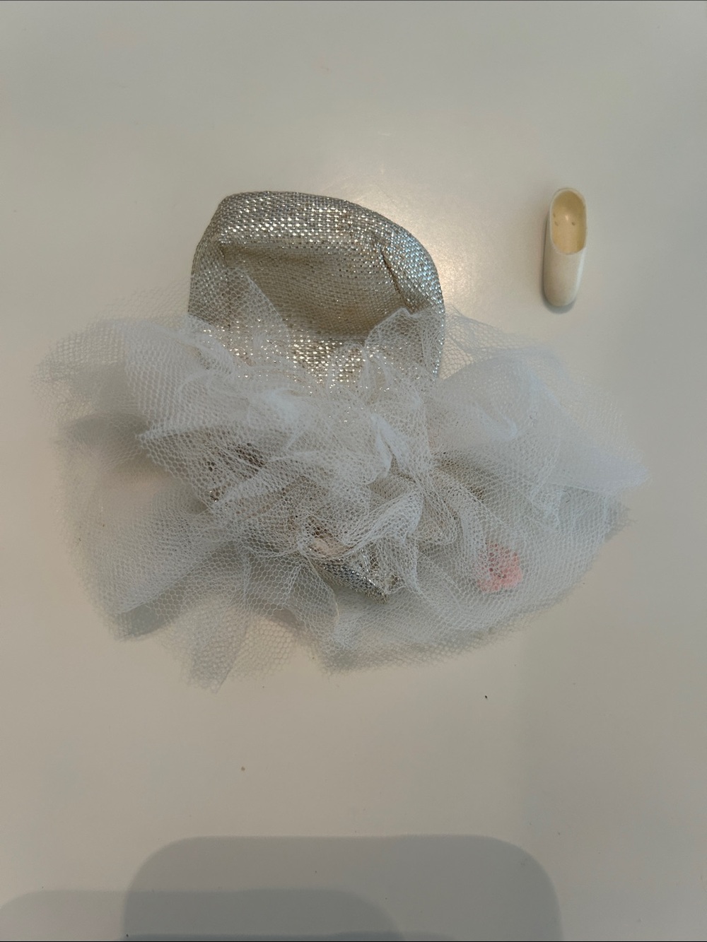 Vintage Barbie #989 Ballerina Silver Tutu Dress W/ 1 Slipper 1961